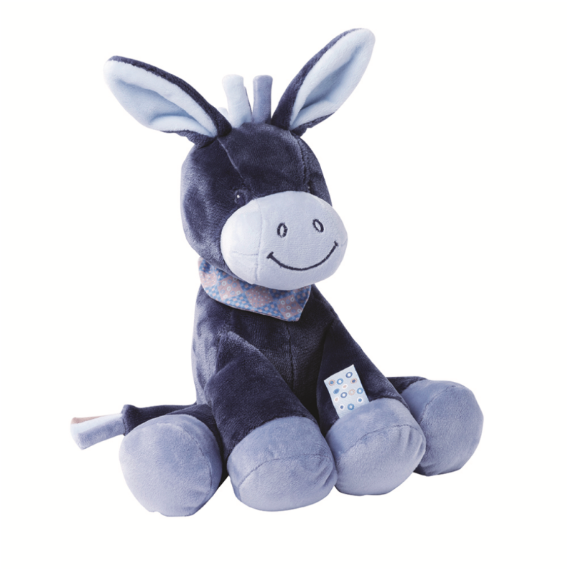  alex and bibou soft toy donkey blue 30 cm 